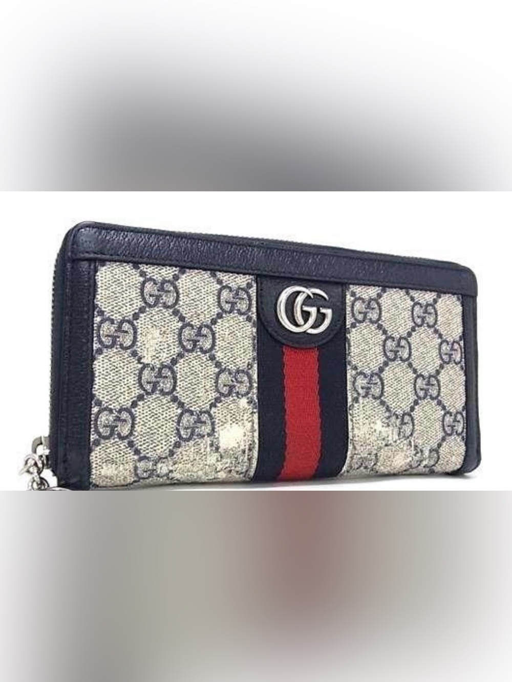 Gucci Ophidia GG Supreme Zip Around Wallet Beige & Black